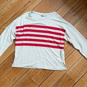 Vineyard Vines Long Sleeve Tee in Red and White